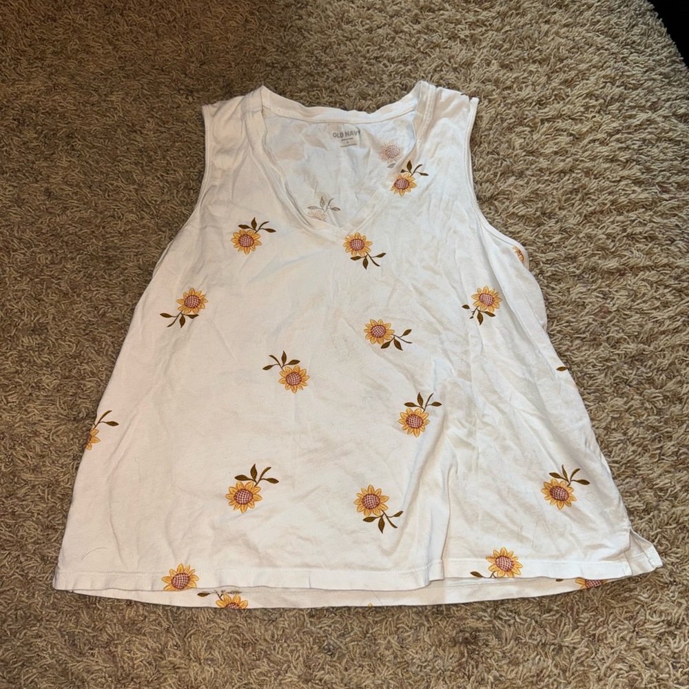 Old Navy White Floral Top